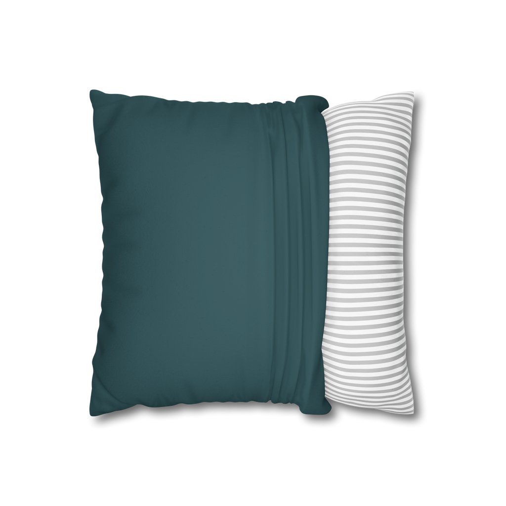 Abstract Teal Luxury Faux Suede Pillowcase open