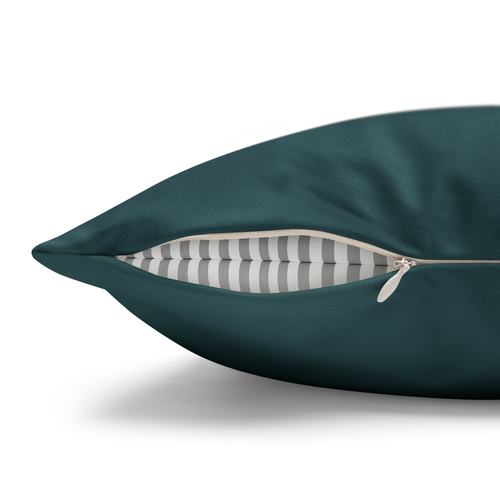 Abstract Teal Luxury Faux Suede Pillowcase zipper