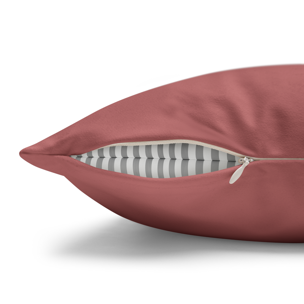 Adore Pink Luxury Faux Suede Square Pillowcase zipper 