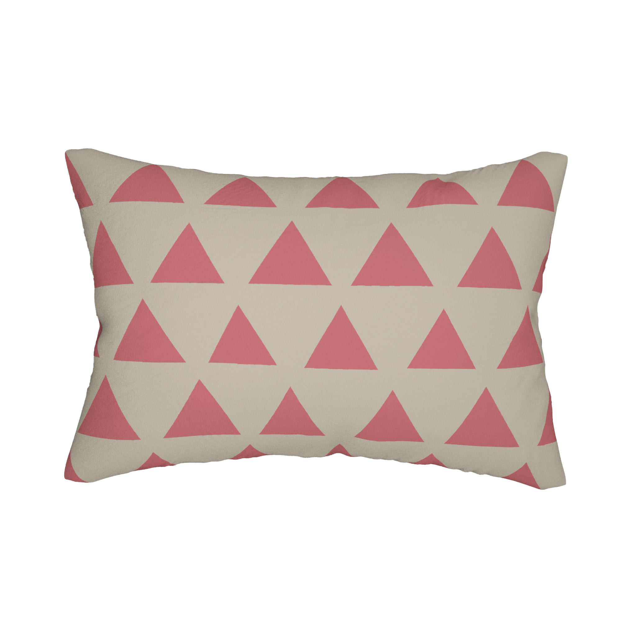 Adore Pink Triangle Pattern Lumbar Pillow Front 