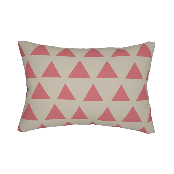 Adore Pink Triangle Pattern Lumbar Pillow Front 