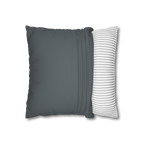 Anchor Grey Faux Suede Luxury Square Pillowcase open