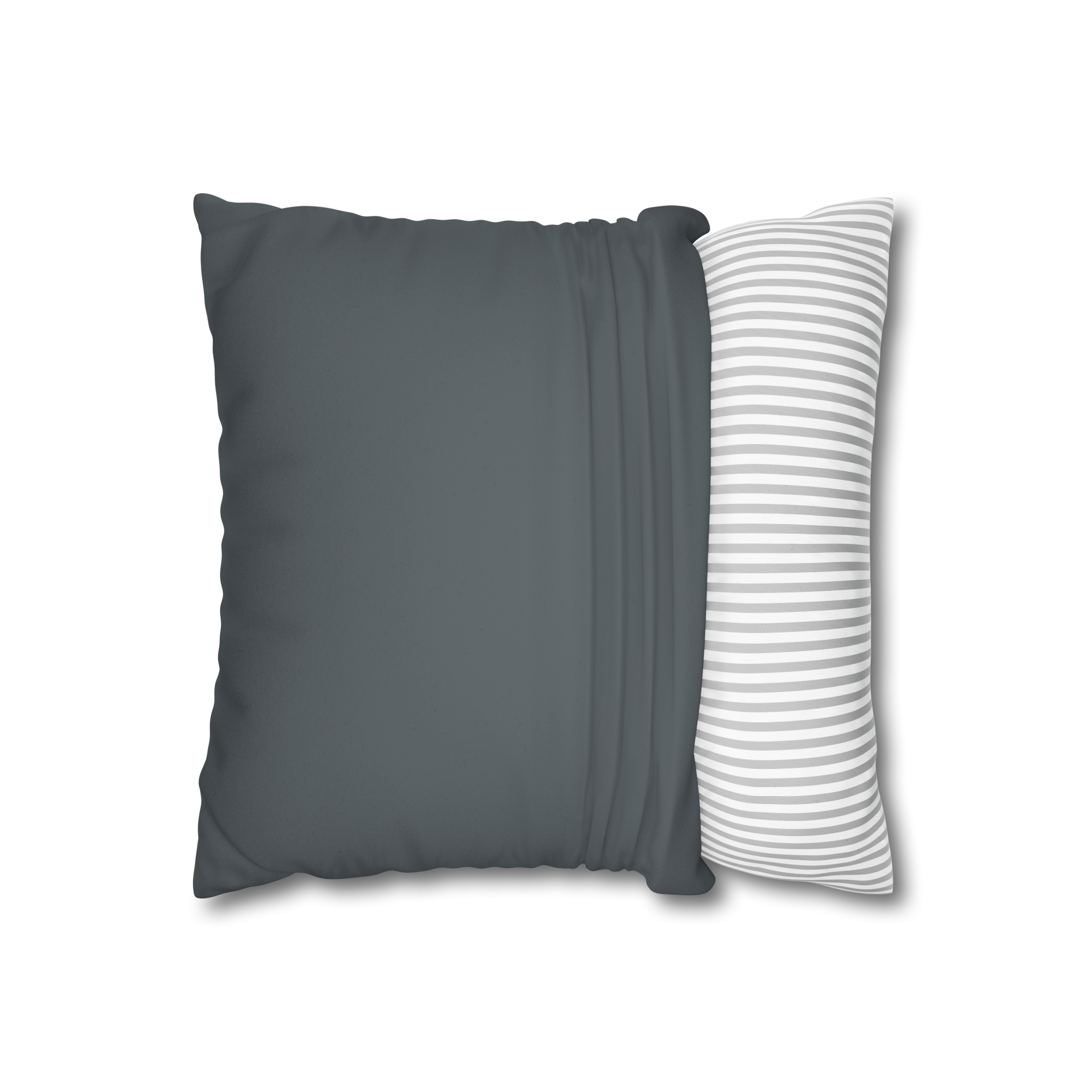 Anchor Grey Faux Suede Luxury Square Pillowcase open