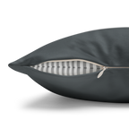 Anchor Grey Faux Suede Luxury Square Pillowcase zipper