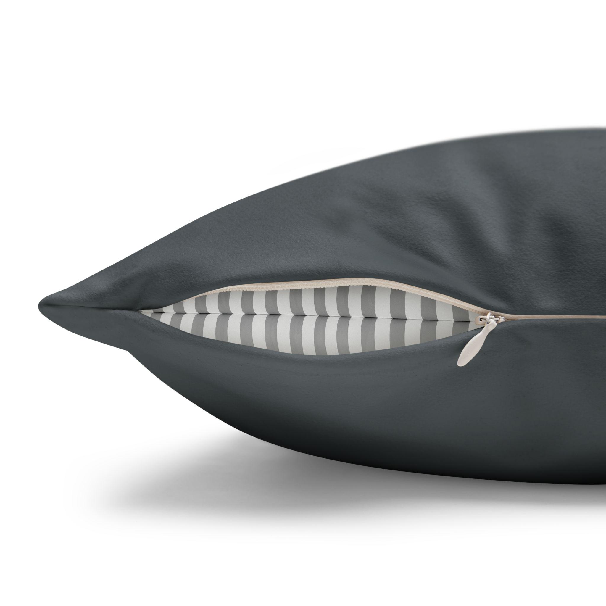 Anchor Grey Faux Suede Luxury Square Pillowcase zipper