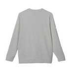 Ash Grey Heather Adidas sweatshirt with white Adidas logo on right sleeve