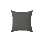 Atomic Grey Faux Suede Square Pillow back 