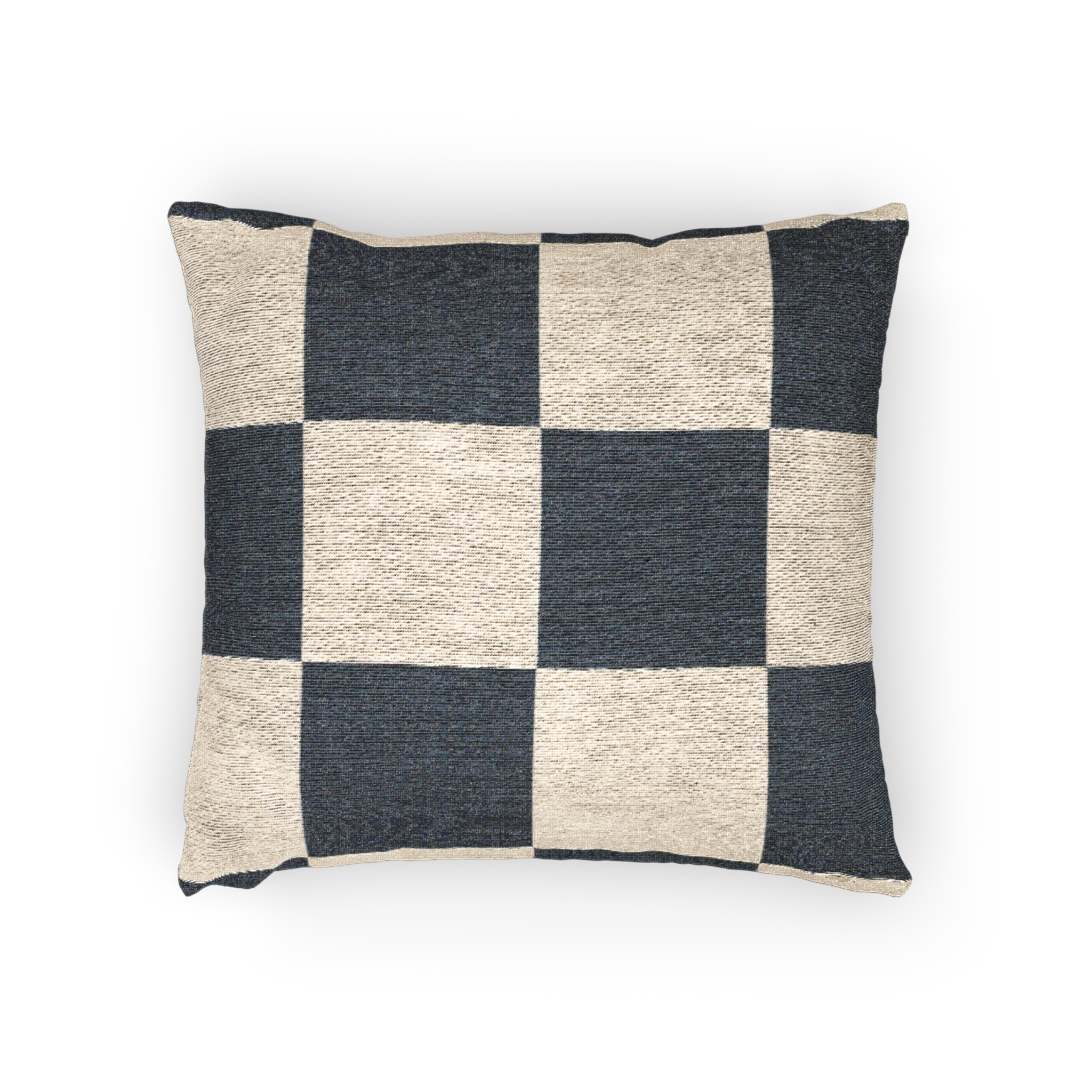 Atomic Grey Woven Checkered Decorative Pillow horizontal view 