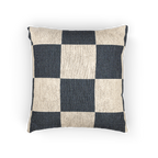 Atomic Grey Woven Checkered Decorative Pillow front 