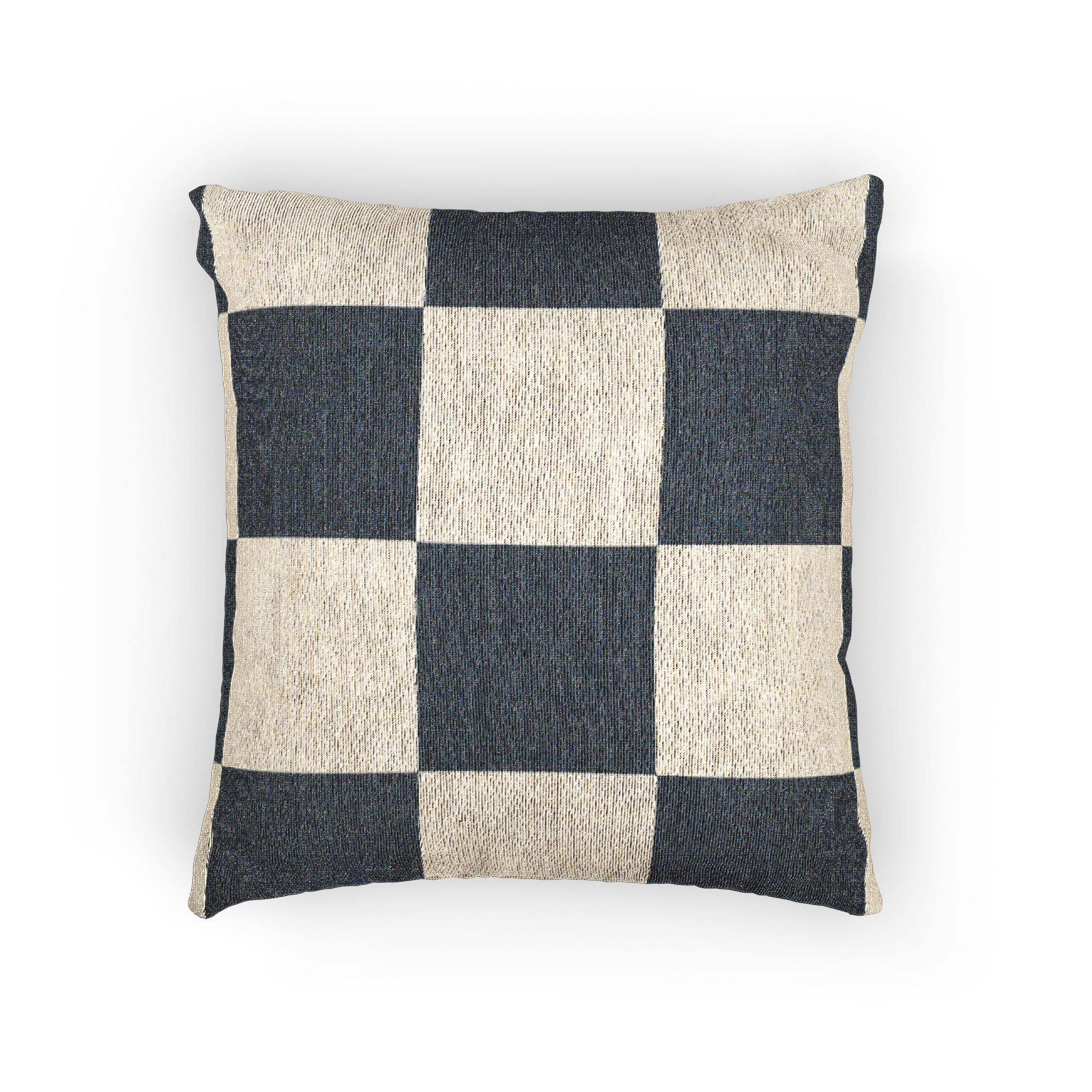 Atomic Grey Woven Checkered Decorative Pillow front 