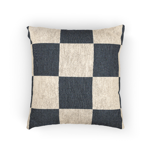 Atomic Grey Woven Checkered Decorative Pillow front 