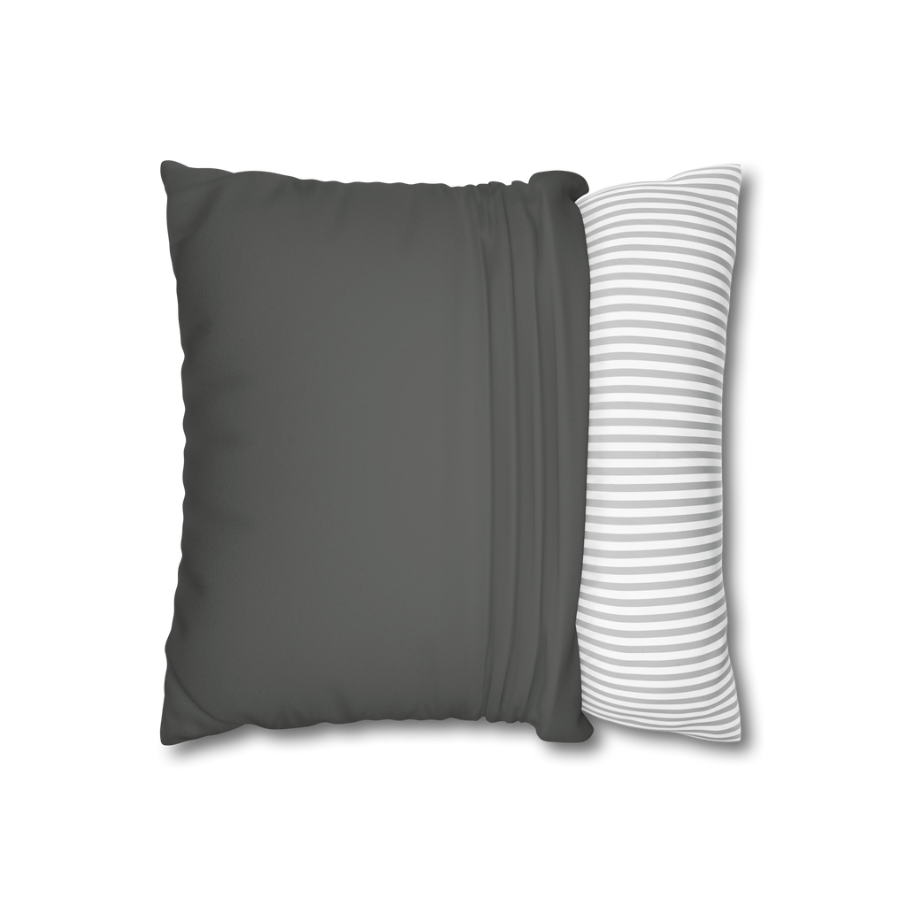 Atomic Grey Luxury Faux Suede Pillowcase open