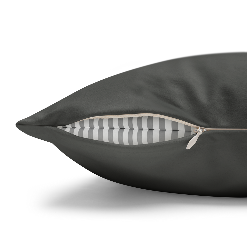 Atomic Grey Luxury Faux Suede Pillowcase zipper 