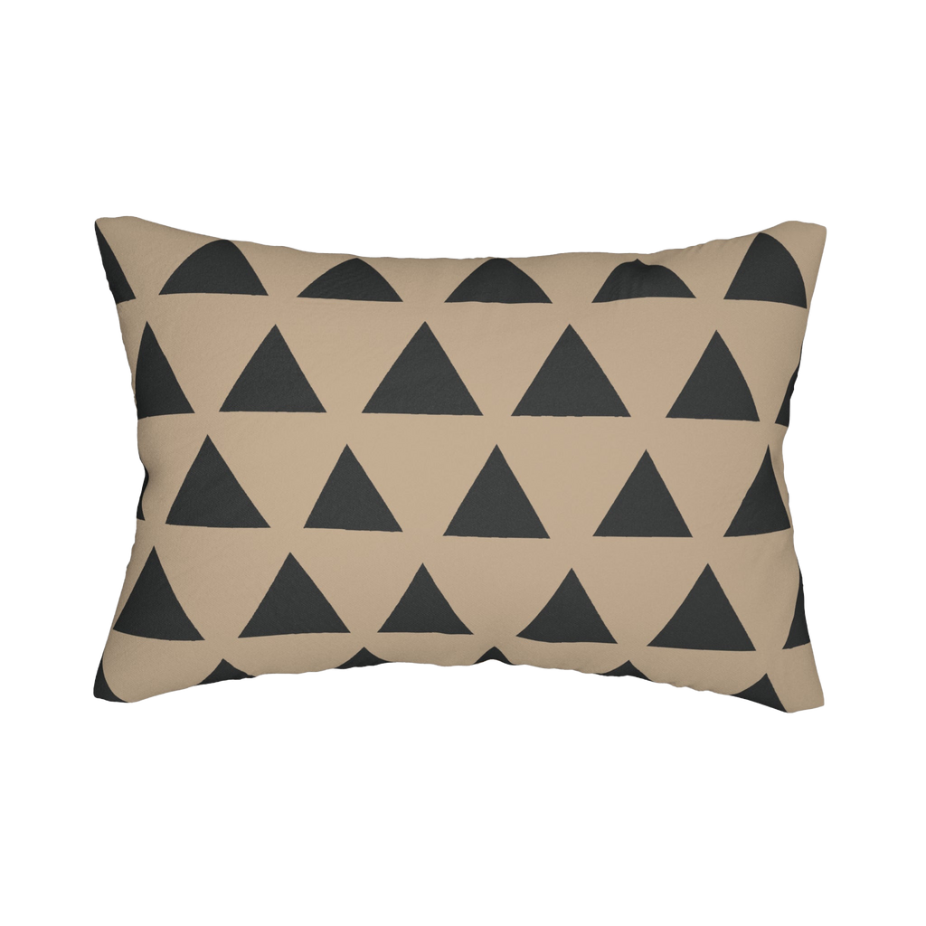 Beige & Black Geometric Triangle Lumbar Pillow Back 