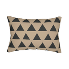 Beige & Black Geometric Triangle Lumbar Pillow Back 
