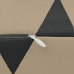 Beige & Black Geometric Triangle Lumbar Pillow Zipper 