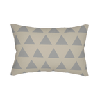 Beige & Stardust Grey Geometric Triangle Lumbar Pillow Back 