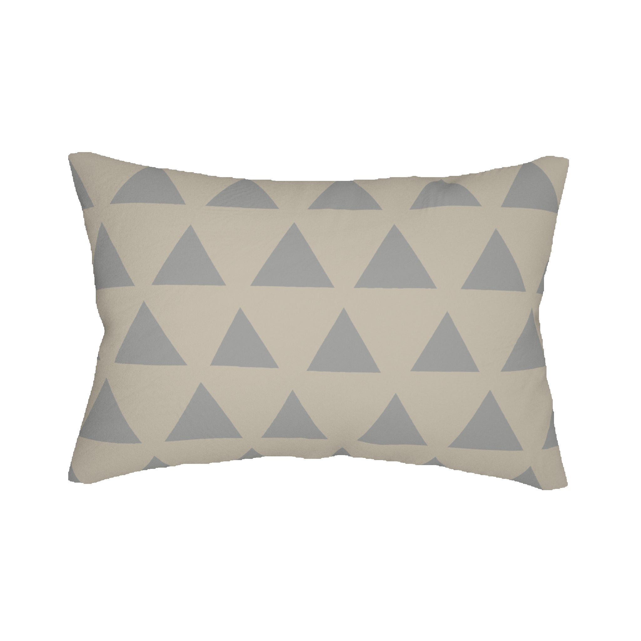 Beige & Stardust Grey Geometric Triangle Lumbar Pillow Back 