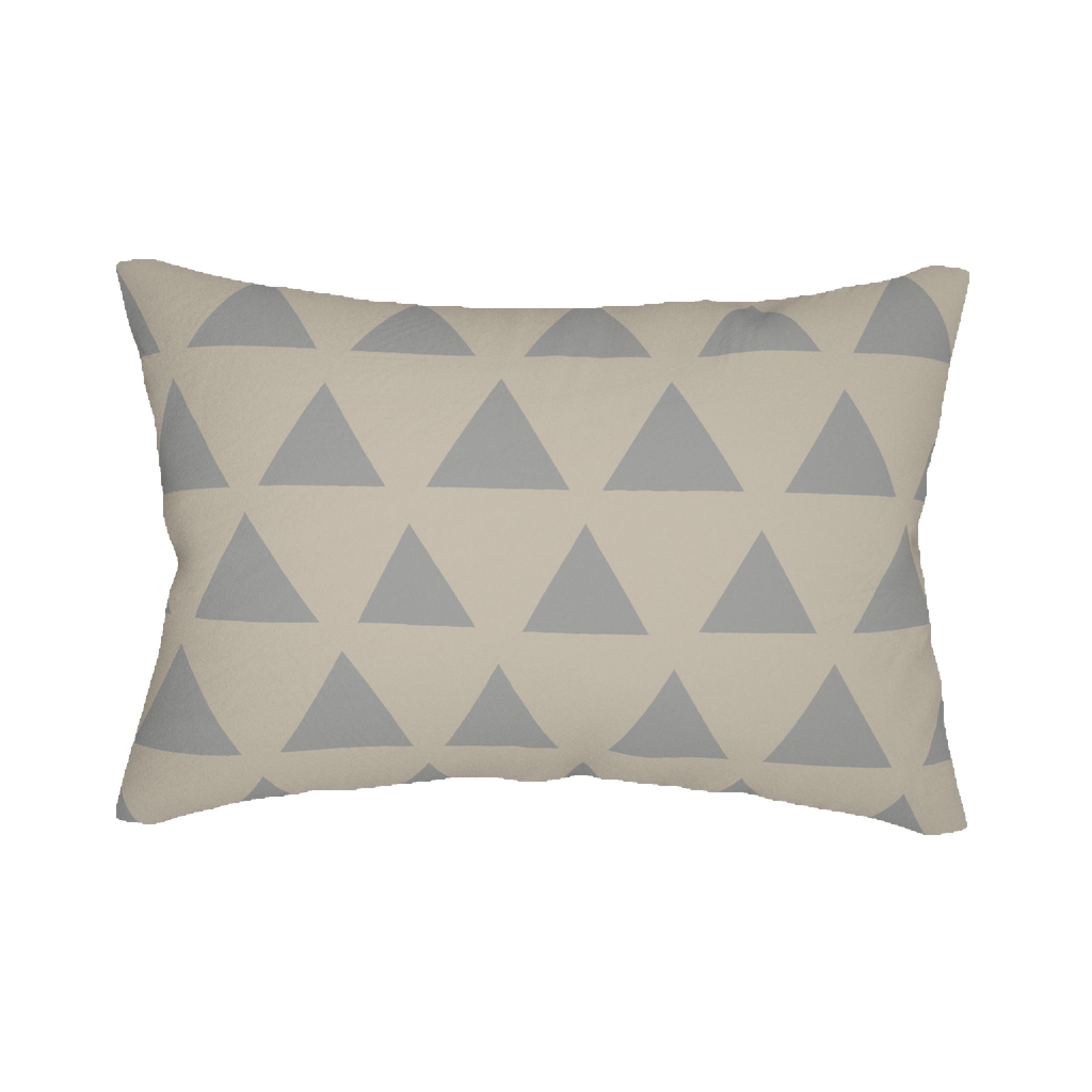 Beige & Stardust Grey Geometric Triangle Lumbar Pillow Front 