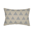 Beige & Stardust Grey Geometric Triangle Lumbar Pillow Front 