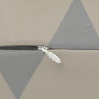 Beige & Stardust Grey Geometric Triangle Lumbar Pillow Zipper 
