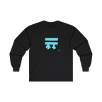 Black long-sleeve shirt with a teal Freebrd logo 