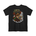 Black Old Skool Camo Duck Hunting Retriever Classic Pocket T-Shirt Back 