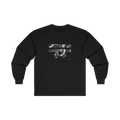 Black long-sleeve shirt with a black and white Retro Camera Freebrd Logo design
