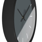 Black Wooden Base Black Hand Anchor Grey Slate Modern Minimal Silent Wall Clock With White Time Markers Side