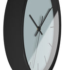 Black Wooden Base Black Hand Cool Silver Blue Modern Minimalist Silent Wall Clock With White Time Markers Side
