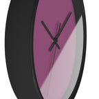 Black Wooden Base Black Hand Modern Minimalist Lavender Red Plum Silent Wall Clock With Grey Time Markers Side