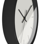Black Wooden Base Black Hand Modern Minimalist Off White Silent Wall Clock With  Grey Time Markers Side
