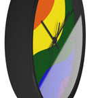 Black Wooden Base Black Hand Pride Modern Minimal Silent Wall Clock Side