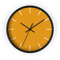 Black Wooden Frame Black Hand Dixie Florida Orange Mustard Modern Minimalist Wall Clock With White Time Markers Front