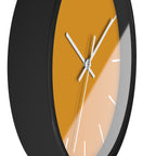 Black Wooden Frame White Hand Dixie Florida Orange Mustard Modern Minimalist Wall Clock With White Time Markers Side 