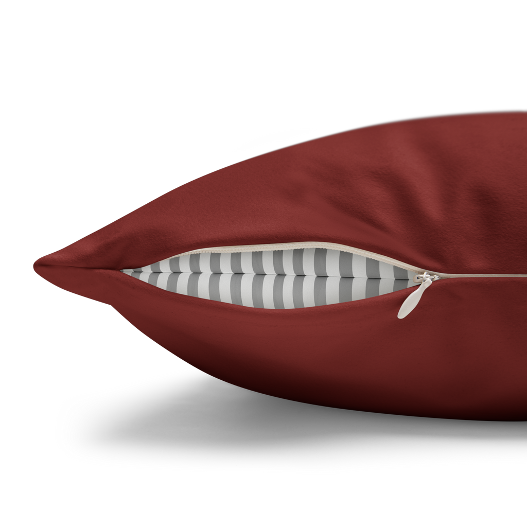 Bloodstone Red luxury Faux Suede Pillowcase zipper