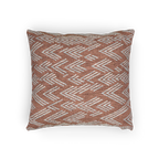 Adore Pink Boho Geometric Woven Pillow front horizontal