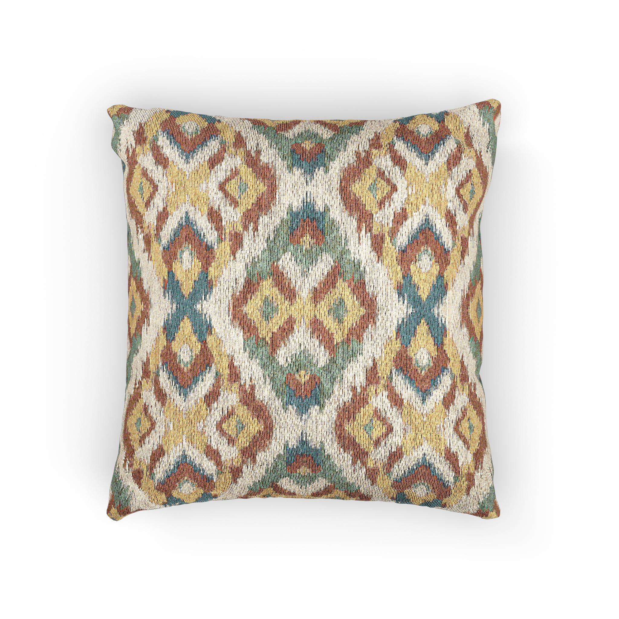 Boho Multicolored Arrow Ikat Woven Pillow Front