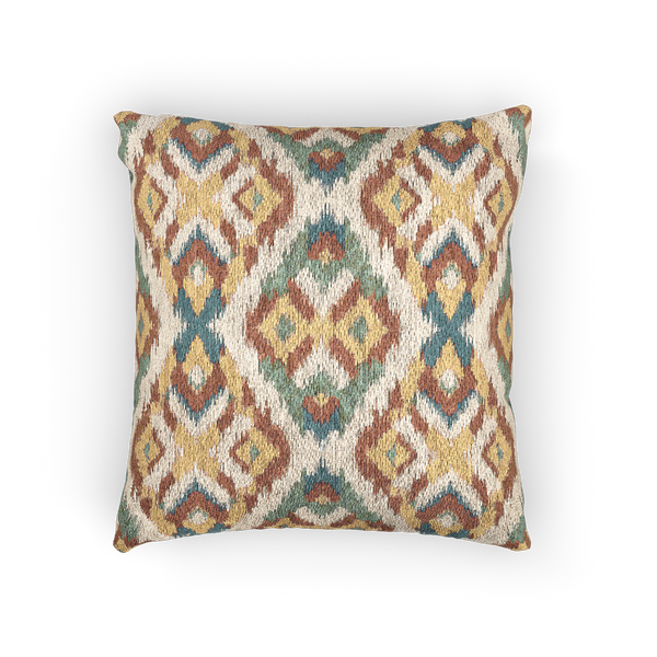 Boho Multicolored Arrow Ikat Woven Pillow Front
