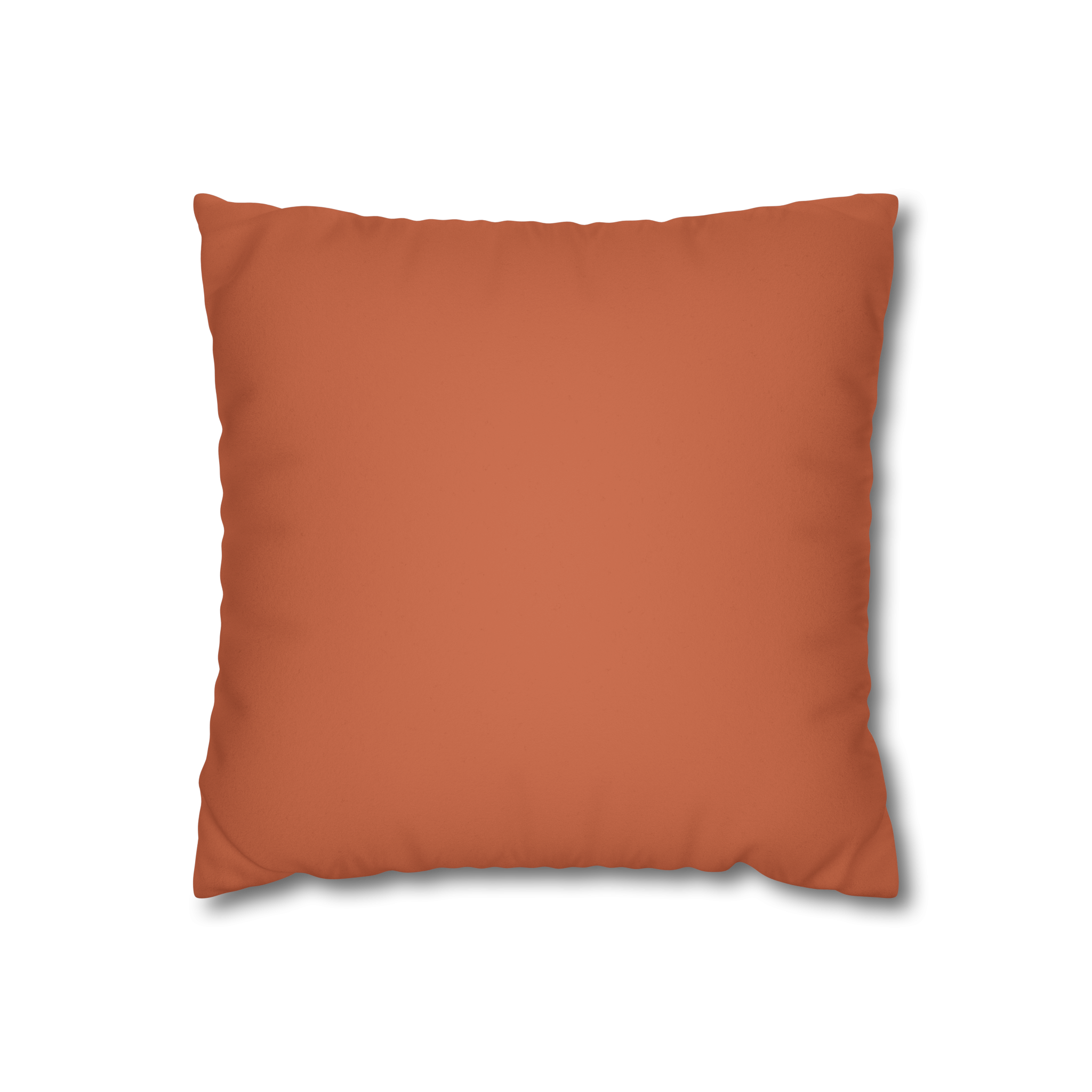 Boho Rust Faux Suede Luxury Square Pillowcase Front