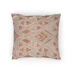 Boho Salmon Red Geometric Woven Pillow  side