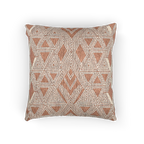 Boho Salmon Red Geometric Woven Pillow   Front
