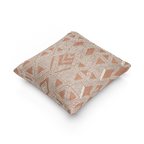 Boho Salmon Red Geometric Woven Pillow   Front
