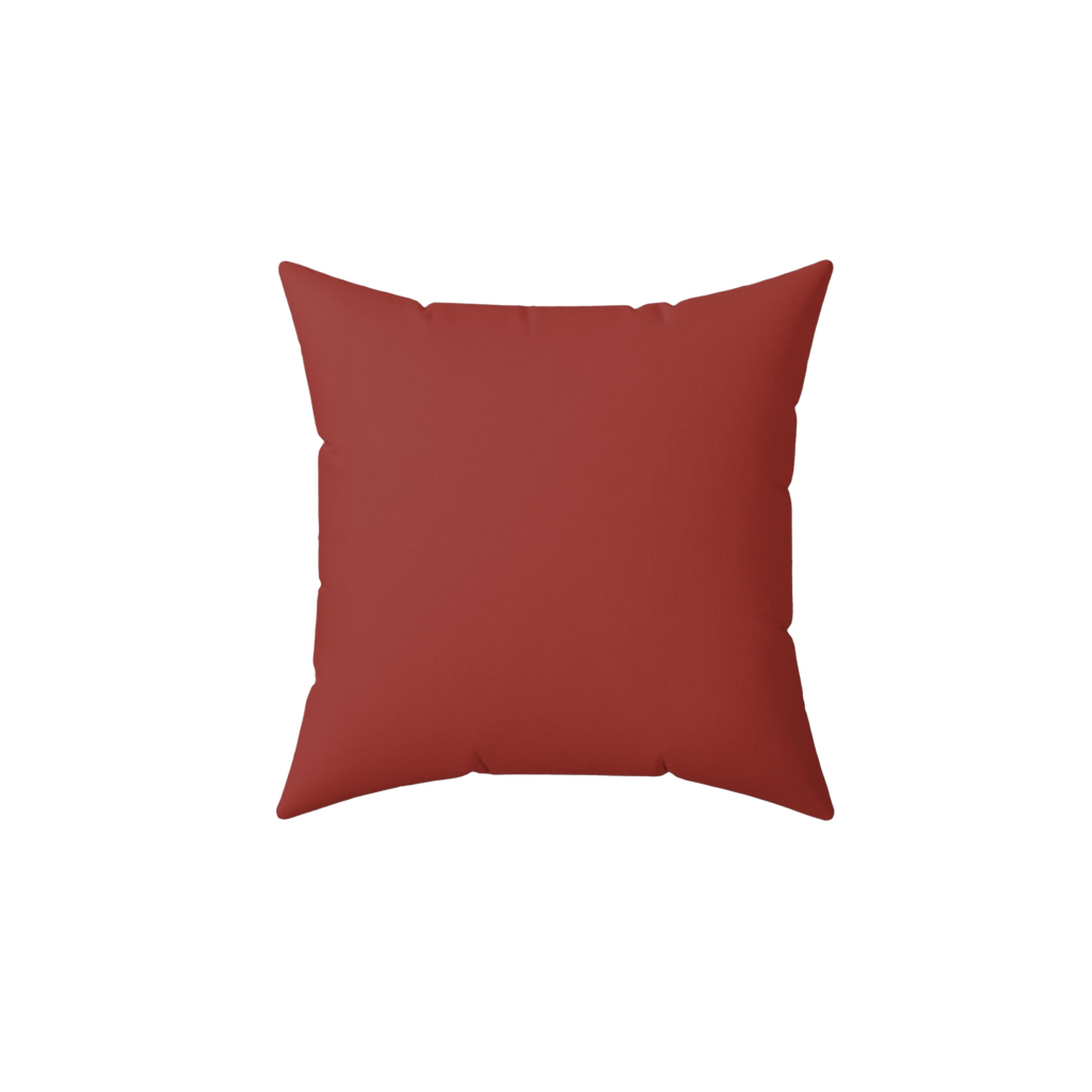Brownish Red Faux Suede Square Pillow front