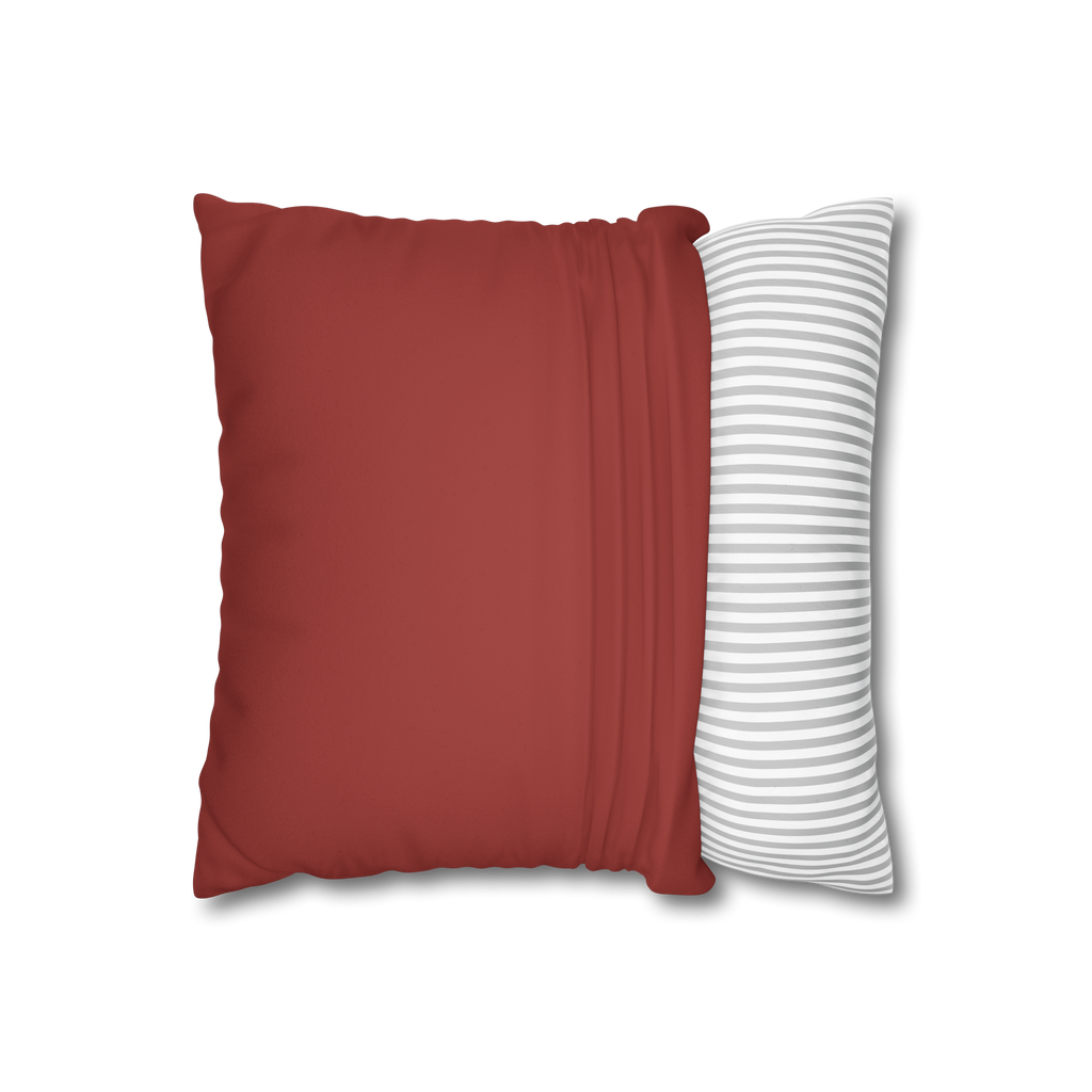 Brownish Red Luxury Faux Suede Pillowcase open