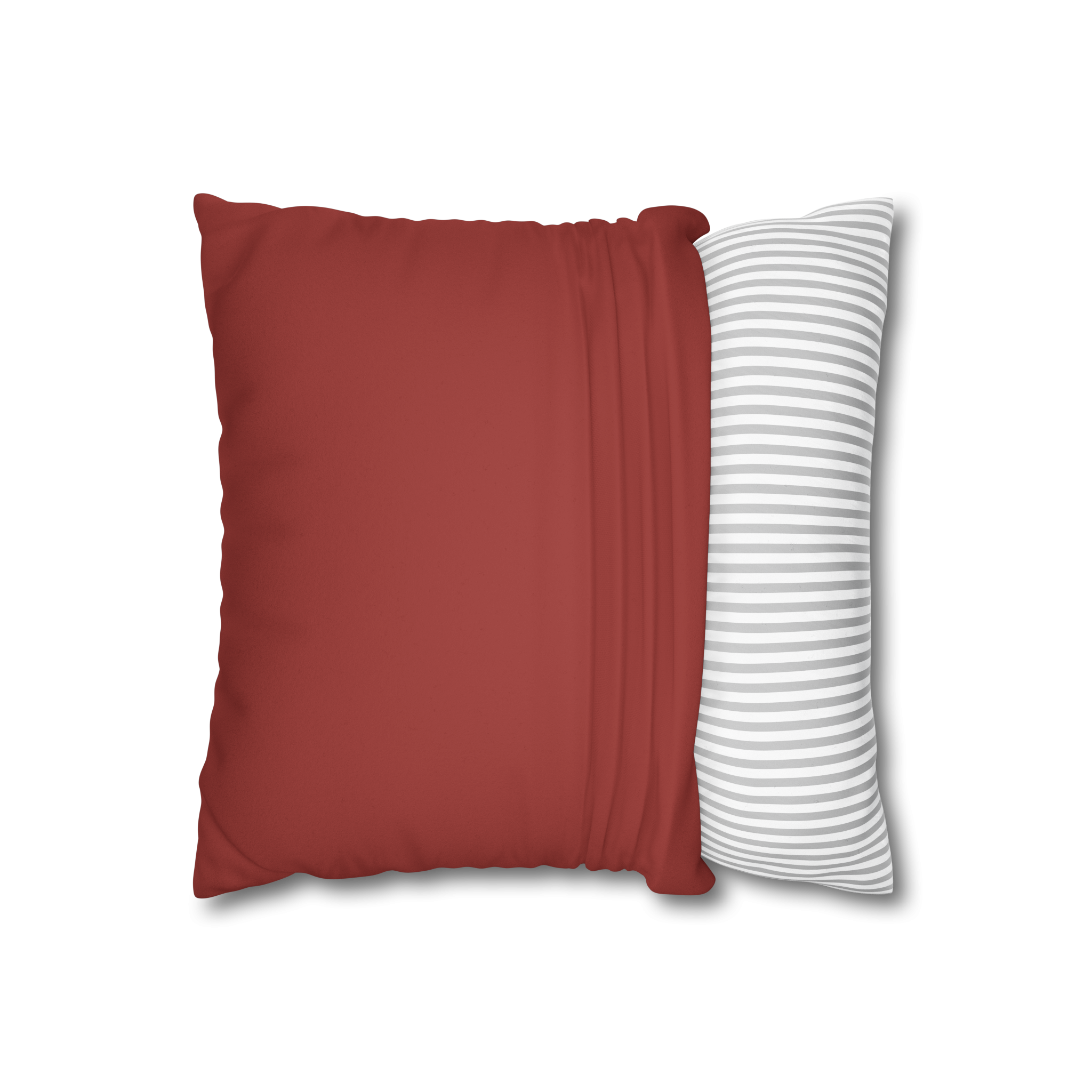 Brownish Red Luxury Faux Suede Pillowcase open