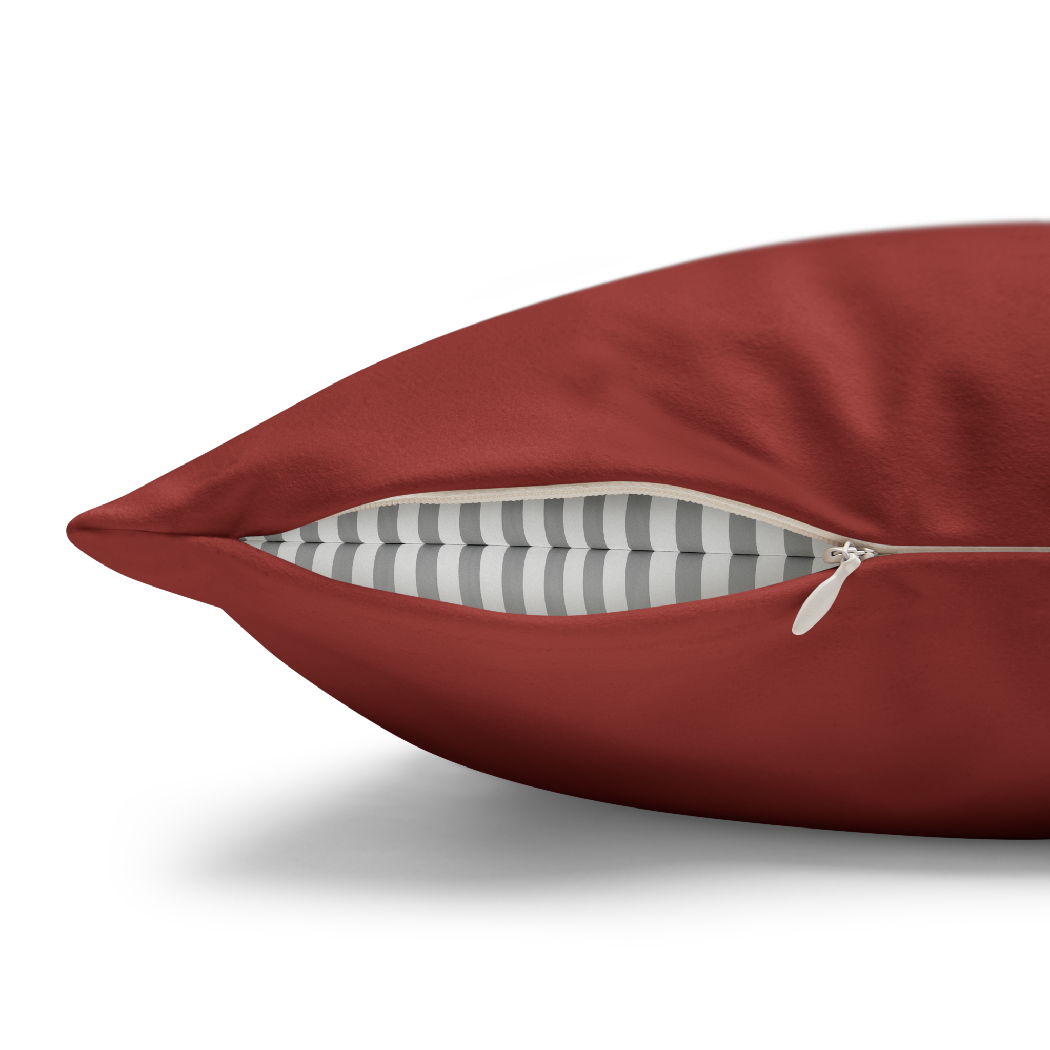 Brownish Red Luxury Faux Suede Pillowcase zipper