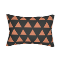 Carbon Fiber Boho Rust Geometric Triangle Lumbar Pillow Front 