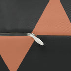 Carbon Fiber Boho Rust Geometric Triangle Lumbar Pillow Zipper 