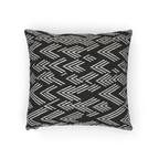 Carbon Fiber Ikat Modern Boho Woven Pillow horizontal 
